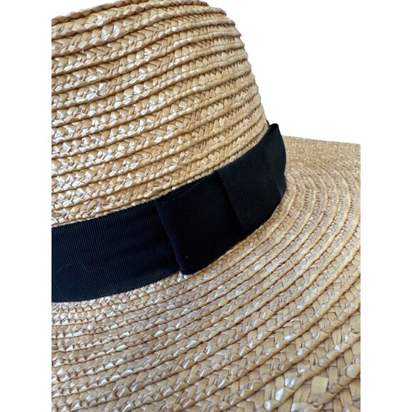 BRIXTON Joanna Wheat Straw  Hat Black Ribbon Size Medium main image 4